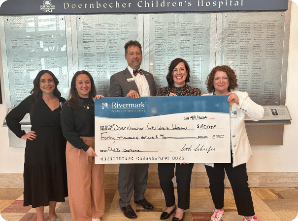 Rivermark donating money to Doernbecher Children's Hospital.