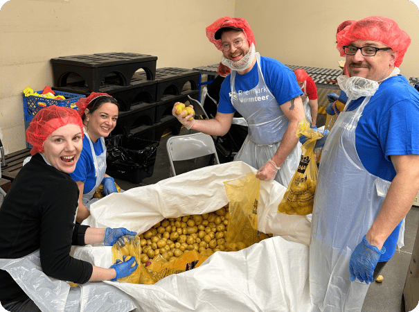 Rivermark volunteers at the food bank.