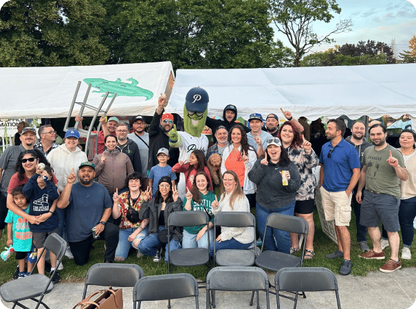Rivermark employees at a Portland Pickles game.