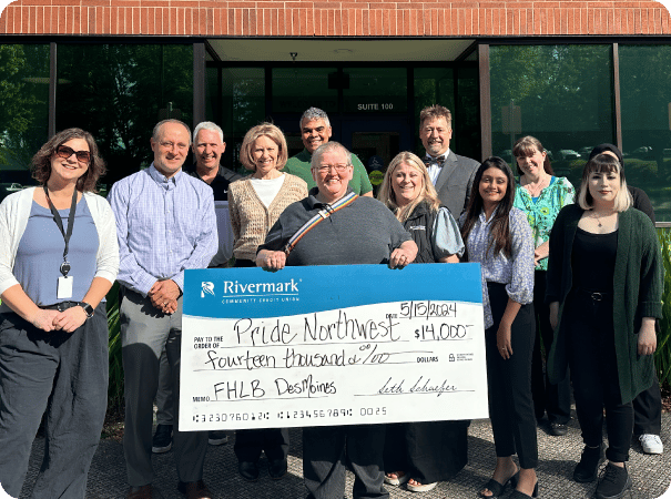 Big check donation to NW Pride.
