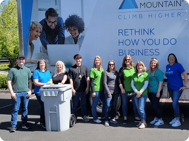 Credit union volunteers at a shred event.